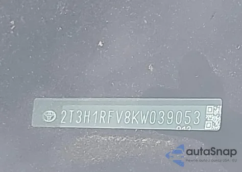 2019 Toyota Rav4 Le z USA, uszkodzony, nr VIN 2T3H1RFV8KW039053